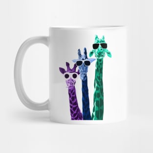 Giraffe trio digital illustration Mug